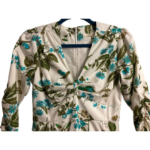 Vtg Shannon Mclean Silk dresses butterflies 3/4 sleeves pulled v-neck lined Size - Picture 9 of 14